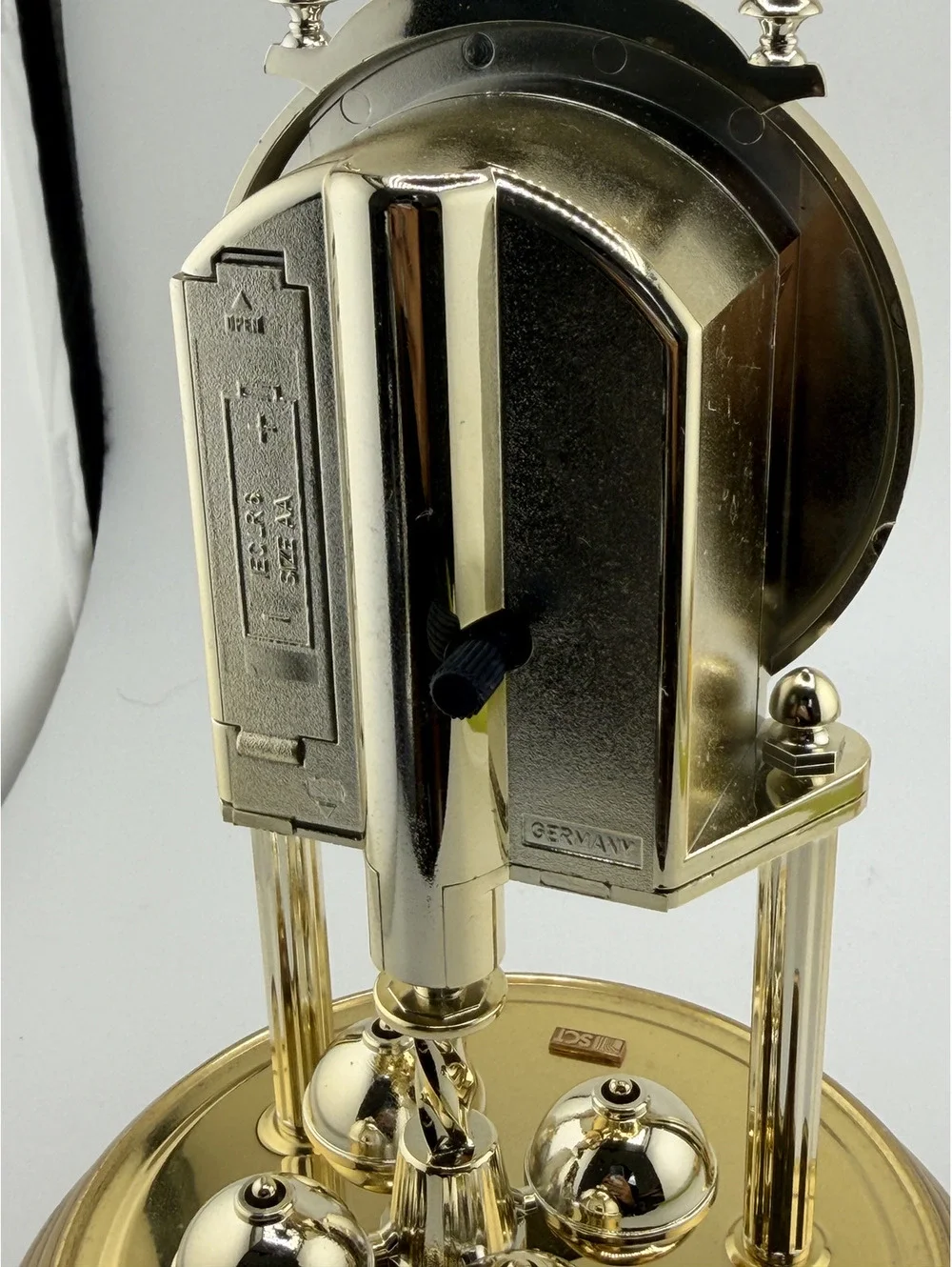 VTG Linden Quartz Anniversary Clock W. Germany Glass Dome Working